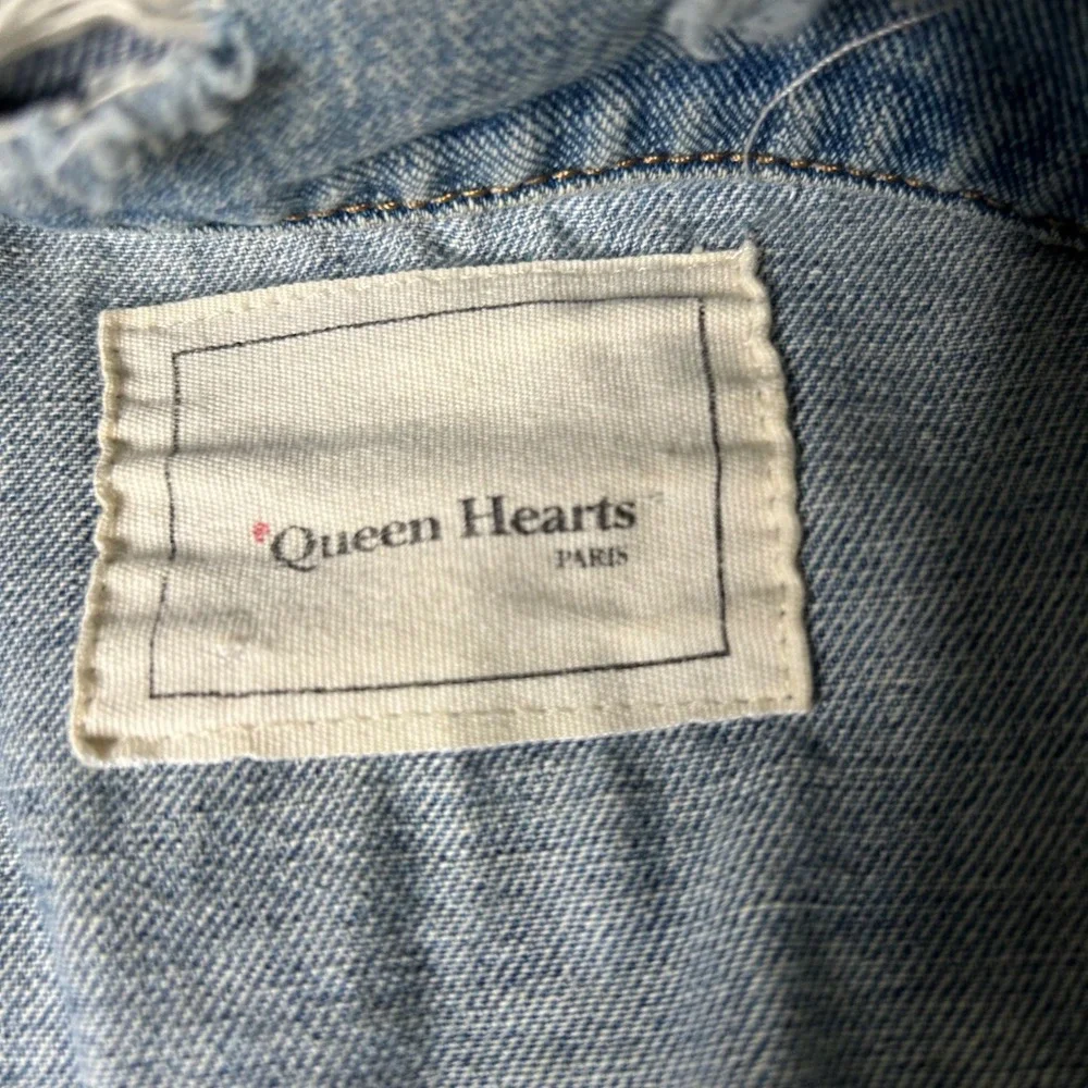 Distressed long‎ Denim Jacket Paint Splatter ripped